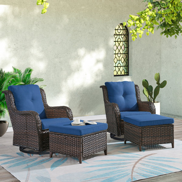 Reclining patio deals chairs with ottoman